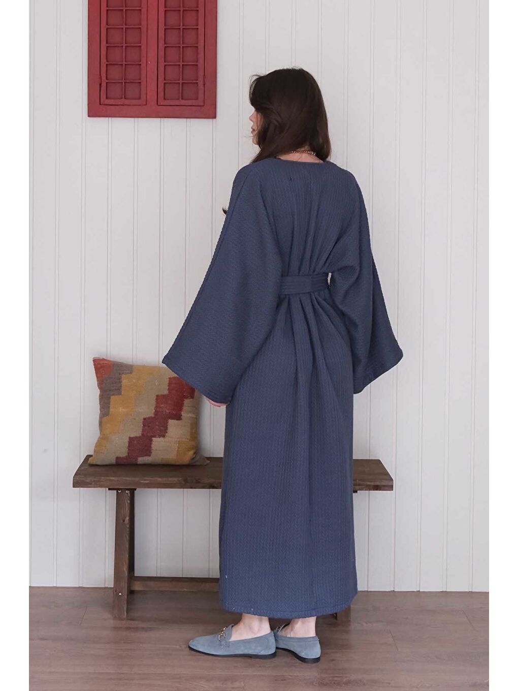 İndigo Triko Elbise-7