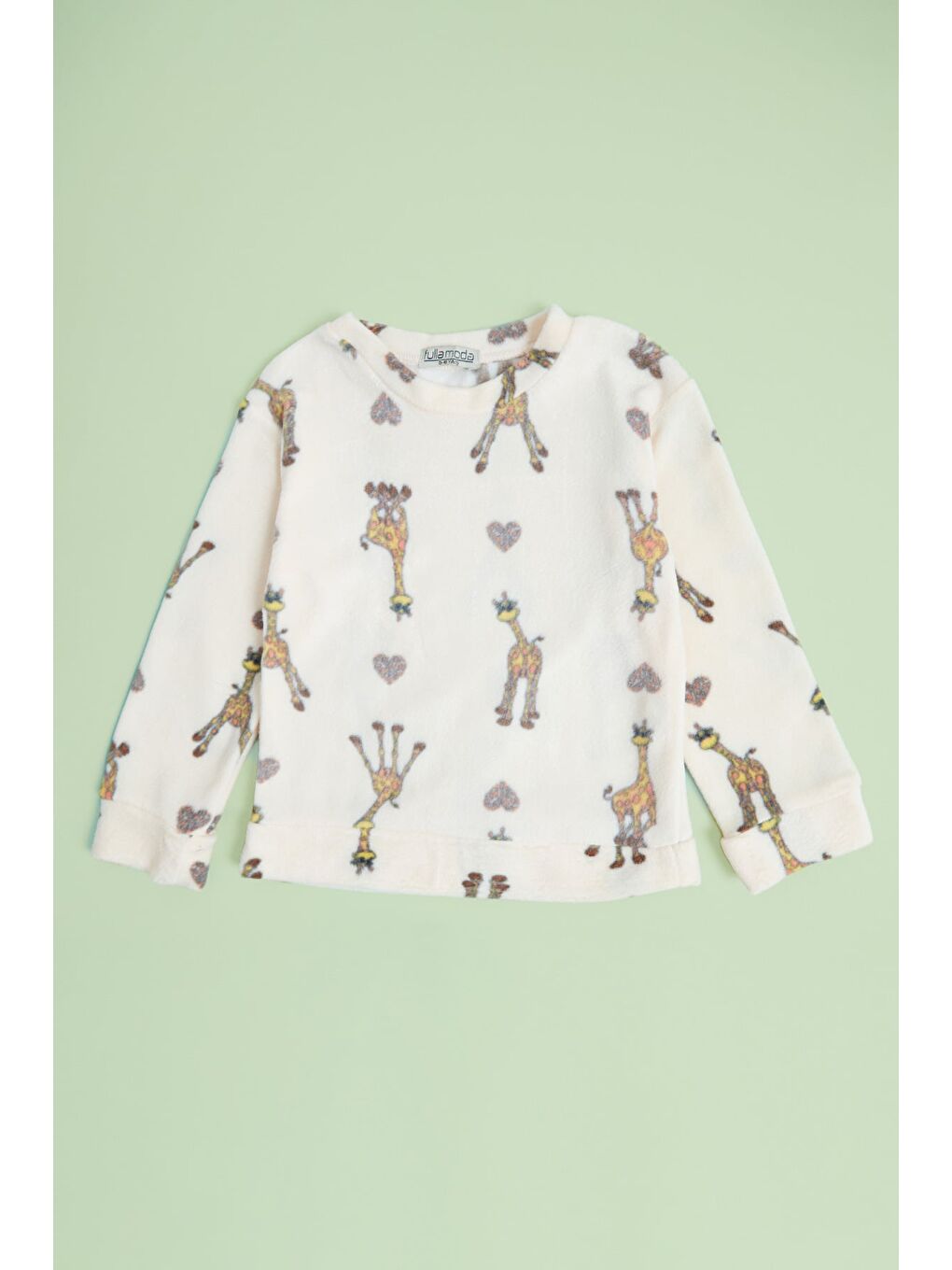 Sarı Ev Desenli Polar Unisex Çocuk Pijama Takımı-3