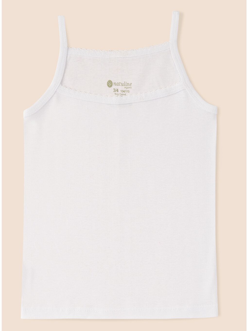 Beyaz Kız Çocuk Organik Pamuklu Ribana İp Askılı Atlet 3'lü Paket-2