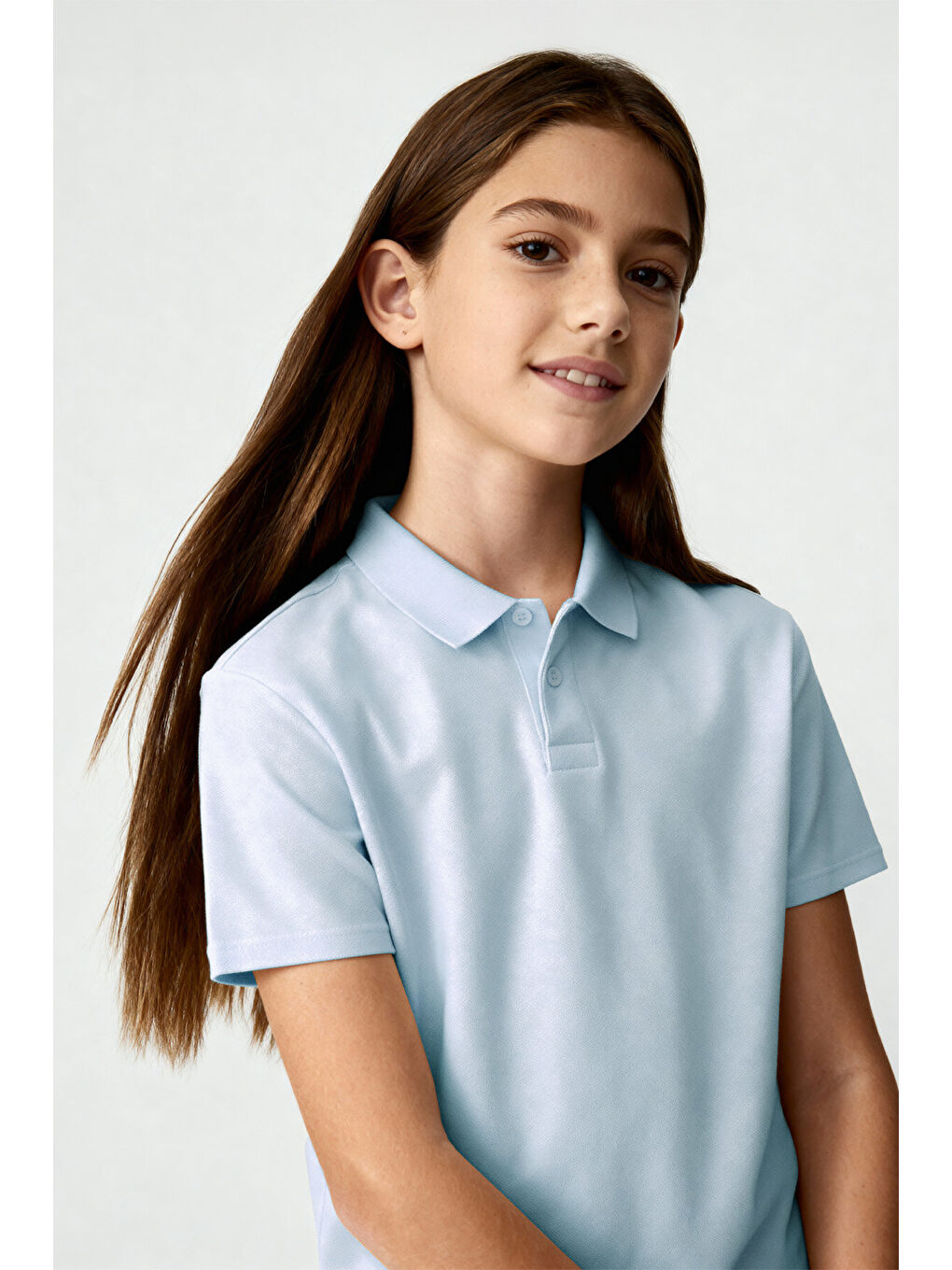 Standart Fit Basic Polo Yaka 3lü Paket Lacivert-Ekru-Açık Mavi Unisex Çocuk T-Shirt - 11330-2