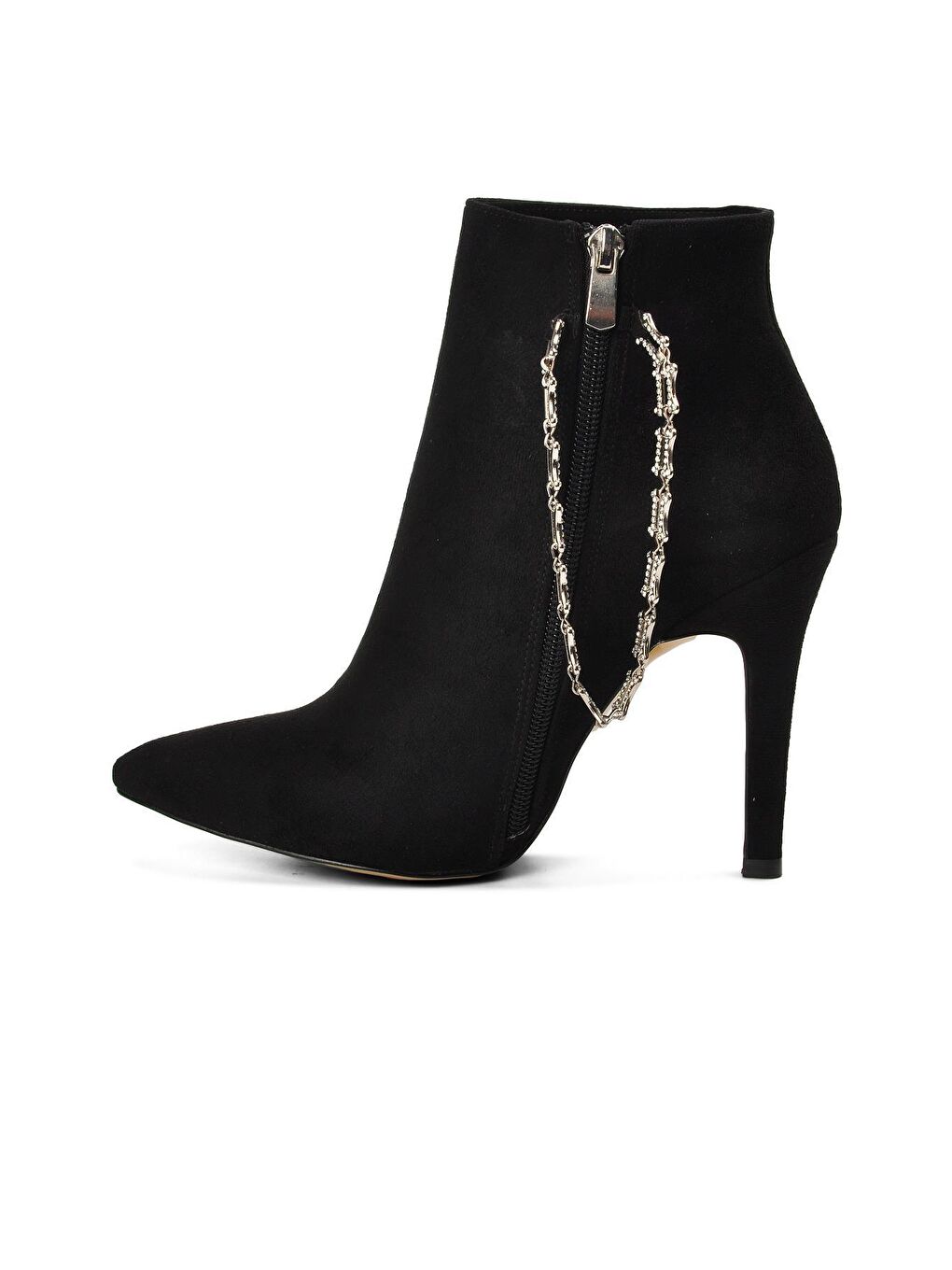 K1041 Siyah Süet İçi Polarlı Kadın Topuklu Bot-1