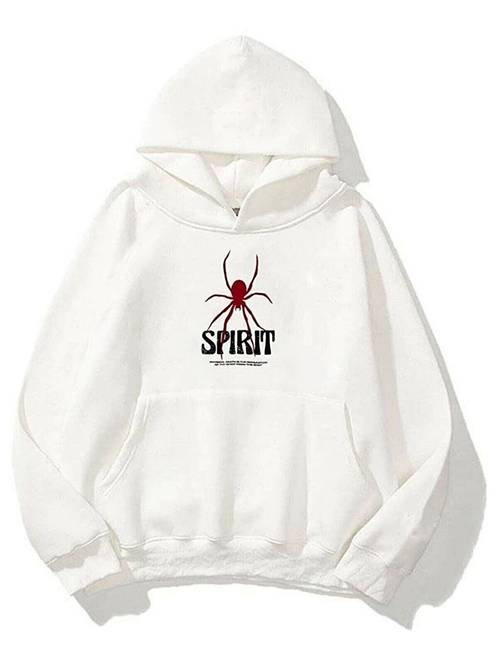 Kadın 3 İplik Siyah Ve Beyaz Spirit Baskılı Kapüşonlu Sweatshirt Hoodie 2 Li-1