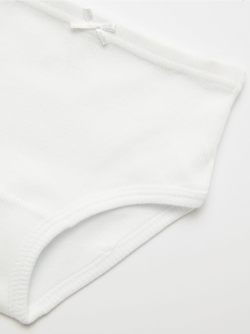 Beyaz Kız Çocuk Organik Pamuklu Ribana Kaşkorse Külot 3'lü Paket-1