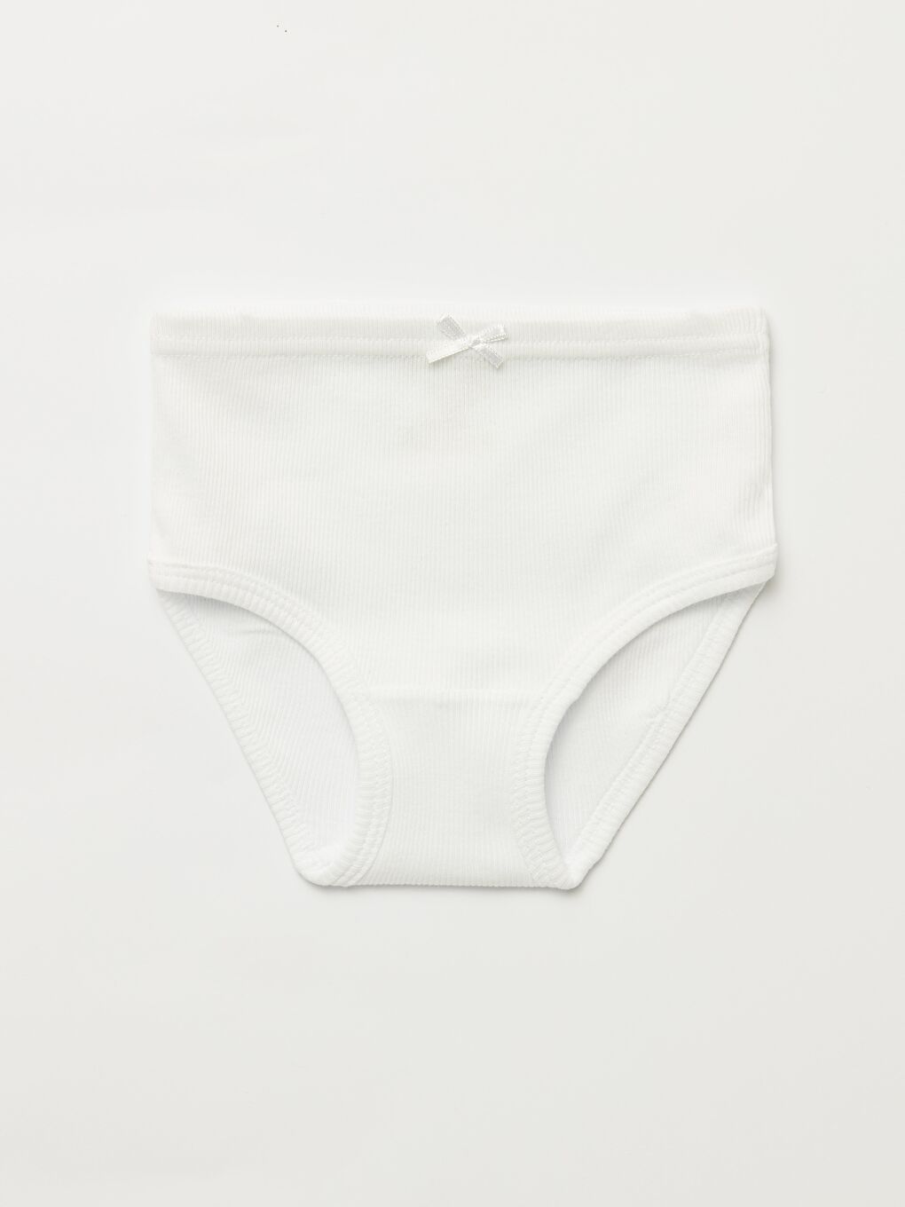 Beyaz Kız Çocuk Organik Pamuklu Ribana Kaşkorse Külot 3'lü Paket-2