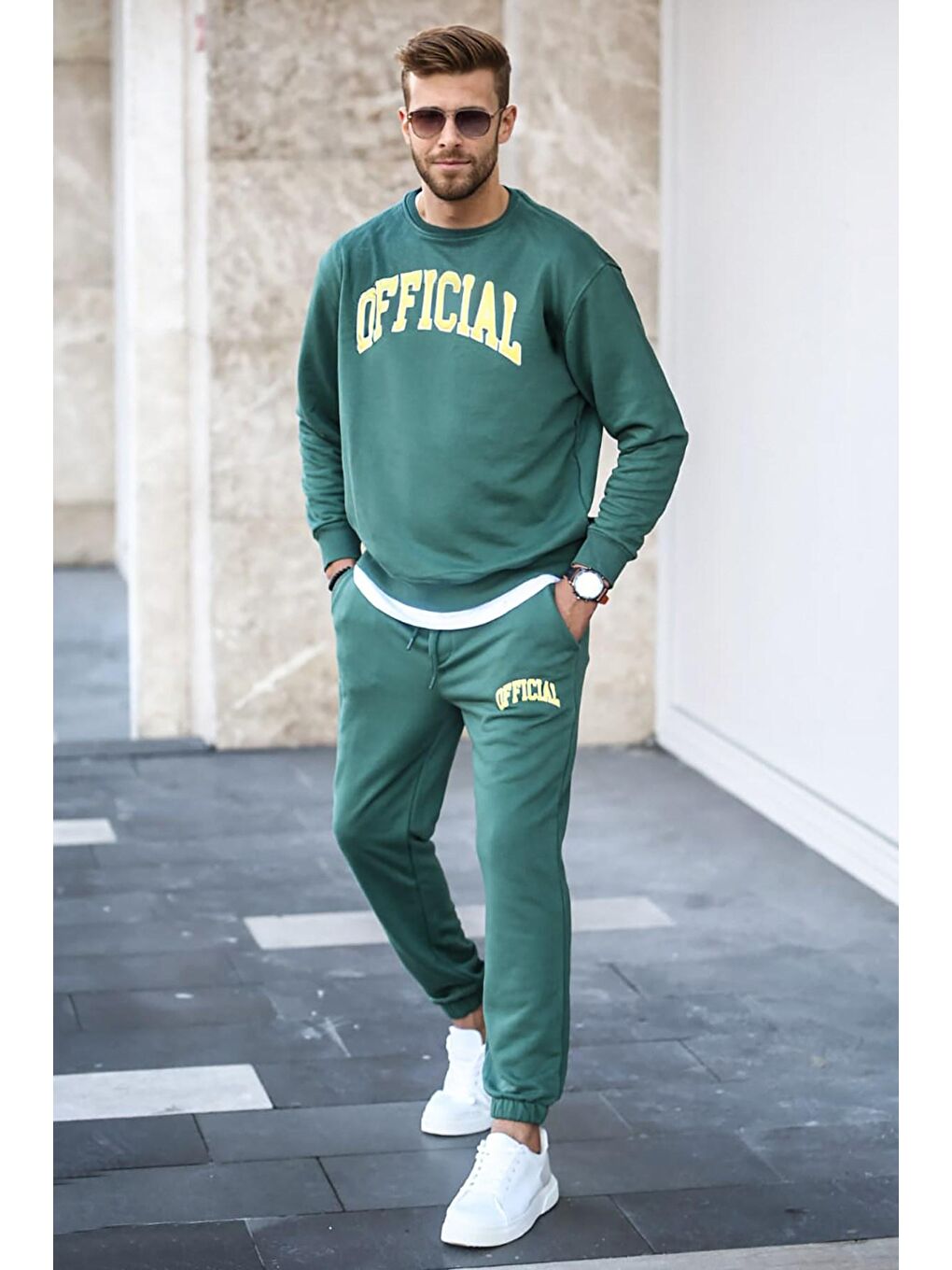 Yeşil Baskılı Erkek Eşofman Takımı 5294