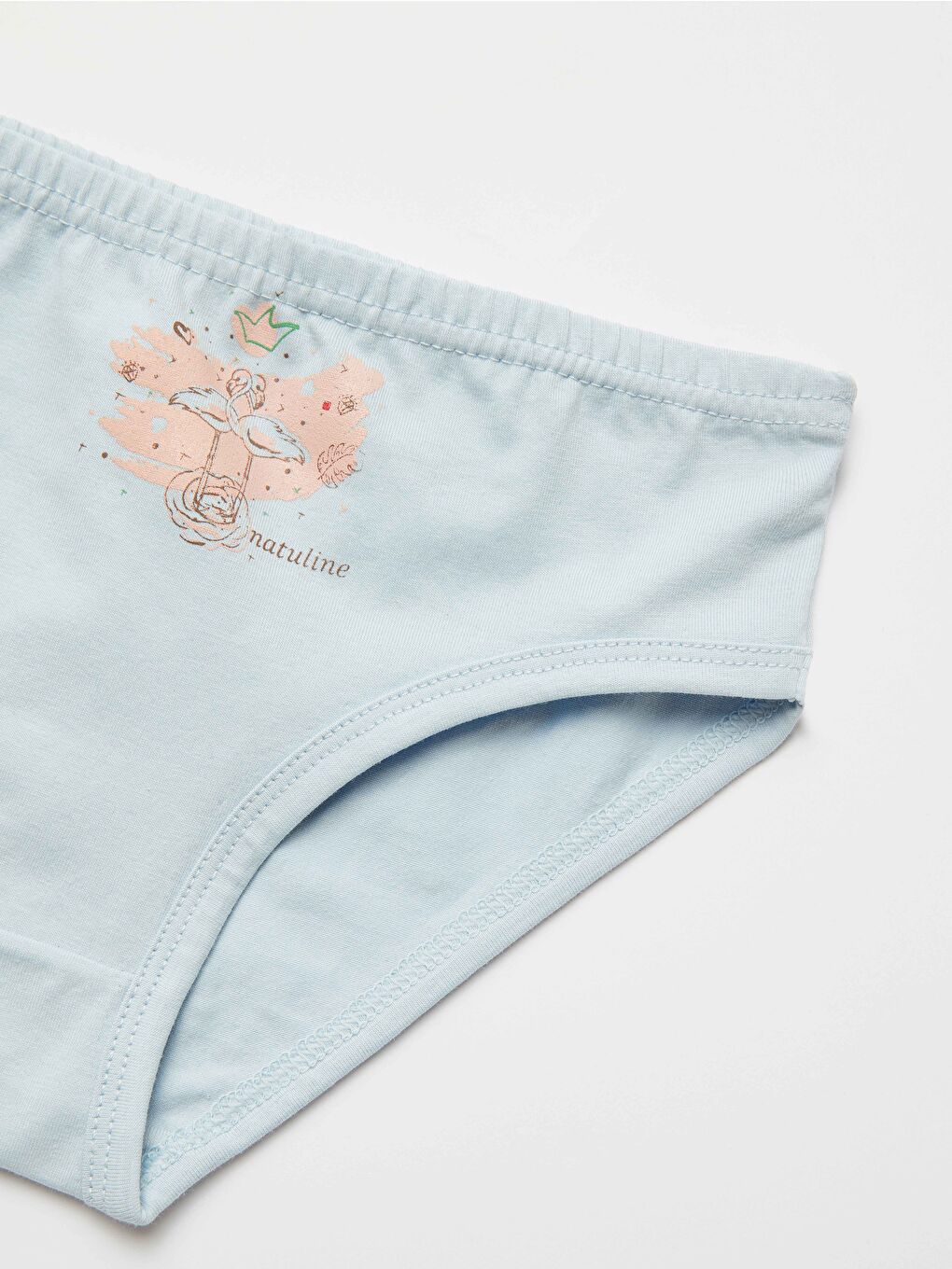 Mavi Kız Çocuk Organik Pamuklu Elastanlı Külot Queen Swan 2 li Paket-3