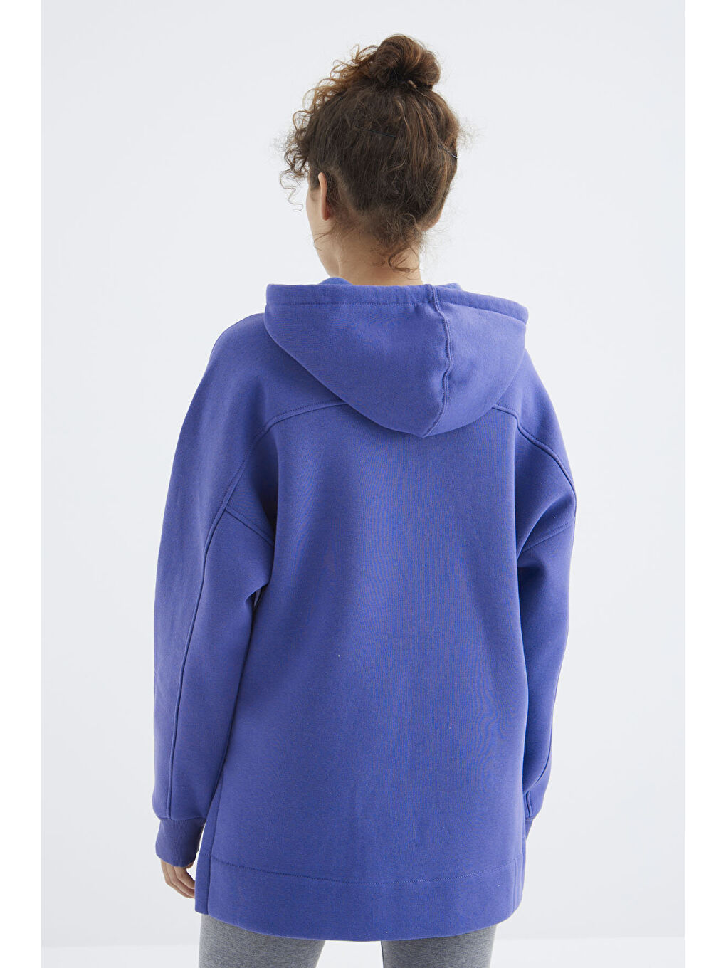 Oversize Kapüşonlu 2li Paket Siyah-Eflatun Kadın Tunik Sweatshirt - 97242-4