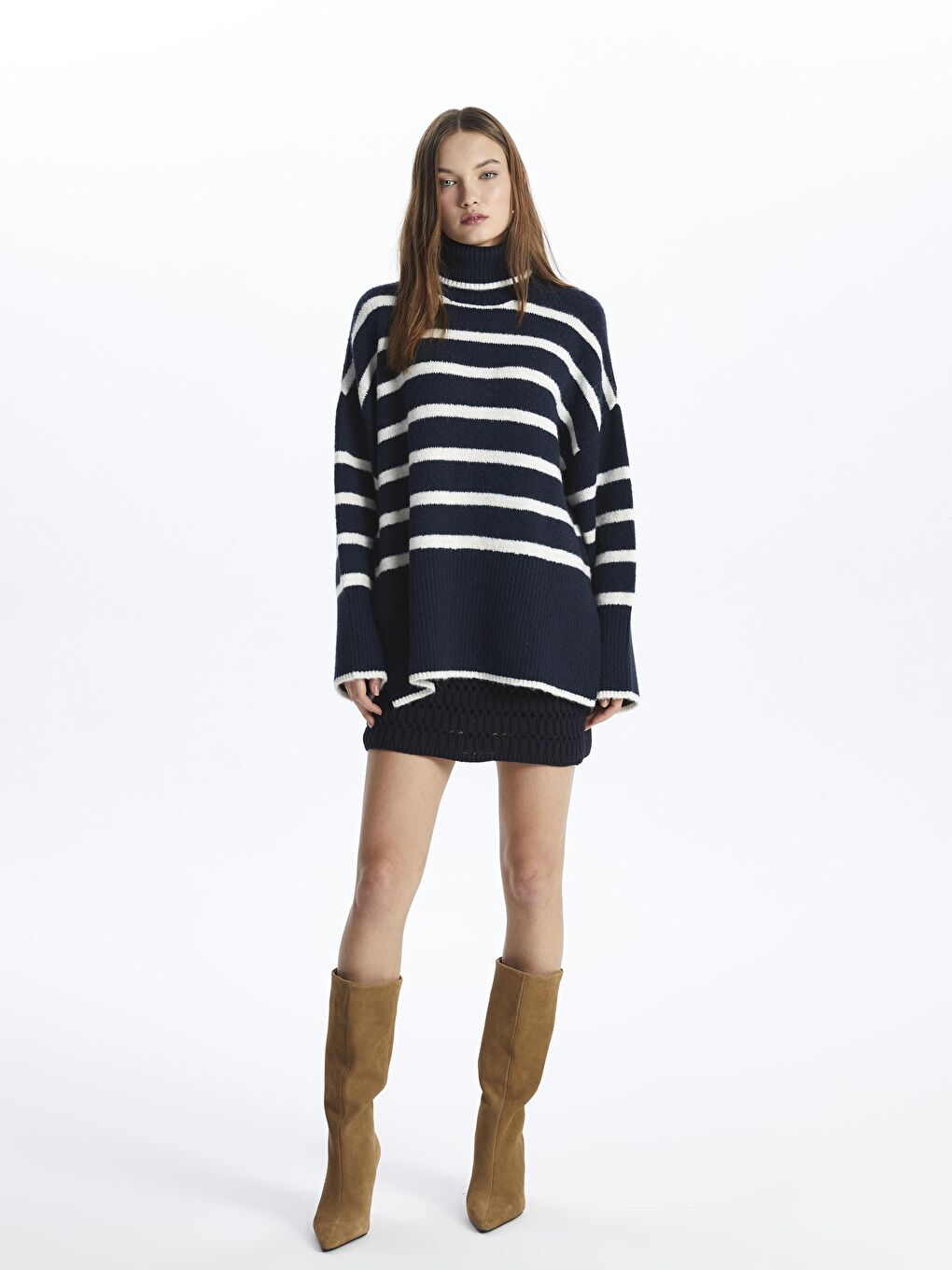 Madrid - Triko Mini Etek - Siyah Renk-1