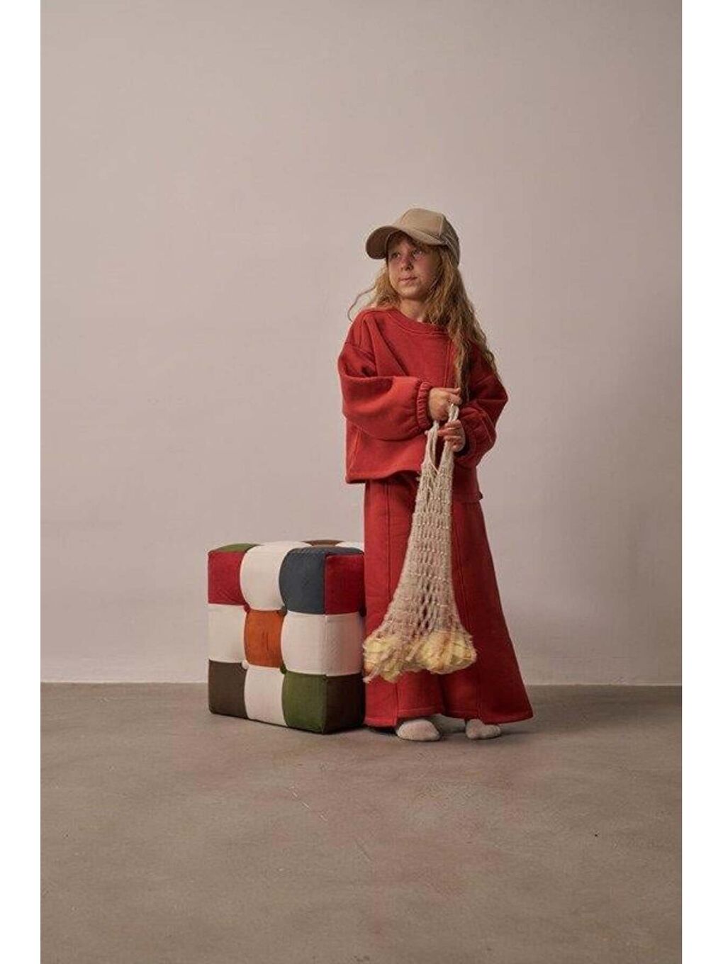 Kahverengi Kiremit Omuz Nakışlı Asimetrik Detaylı Alt Üst Takım-6