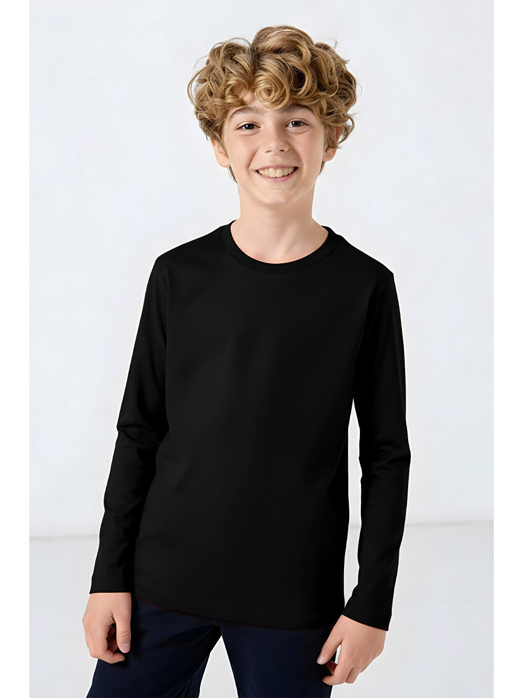 Standart Fit Basic O Yaka 3lü Paket Siyah-Beyaz-Lacivert Unisex Çocuk T-Shirt - 11329-1