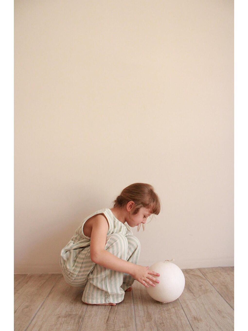 Yeşil Çizgili Asimetrik Cepli Müslin Takım-6