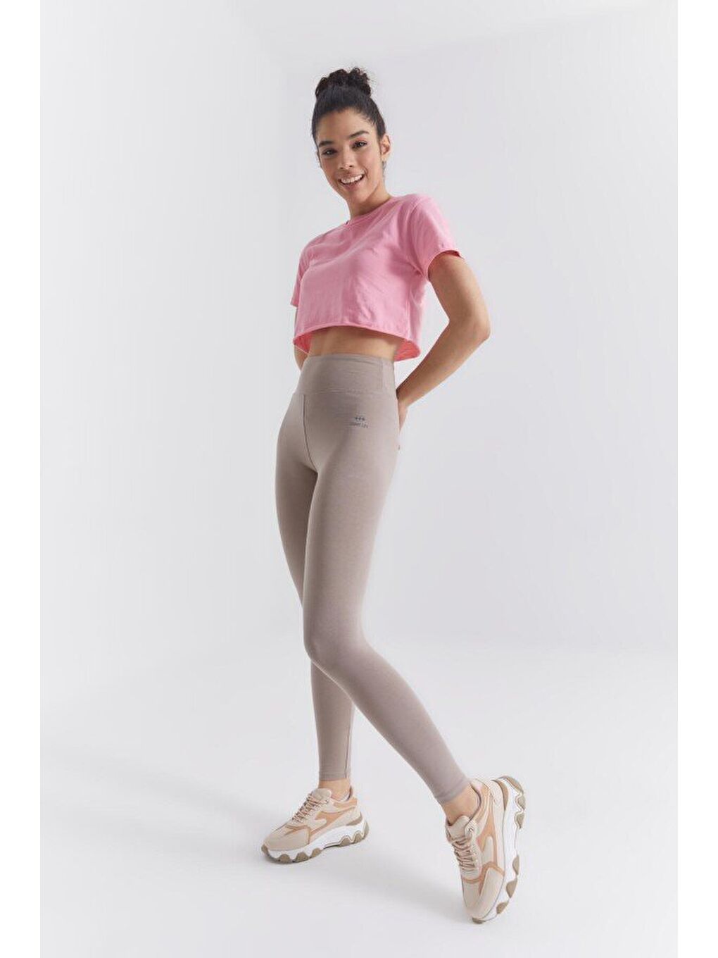 Slim Fit 3lü Paket Koyu Bej-Kahverengi-Siyah Kadın Tayt - 94011-2