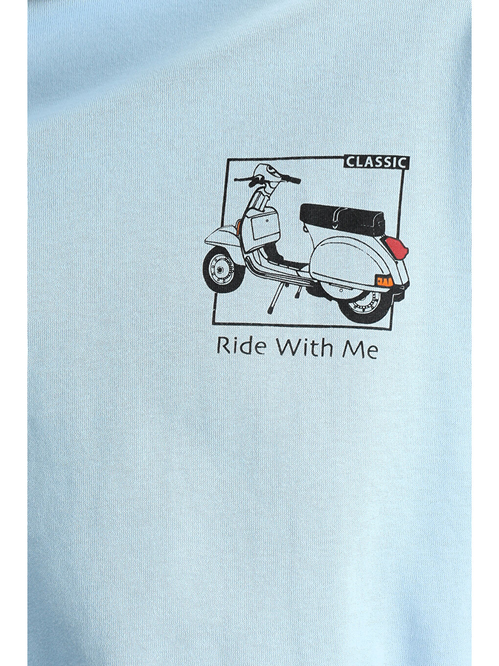 Mavi Bisiklet Yaka Oversize Baskılı Süprem Pamuk Tişört-5