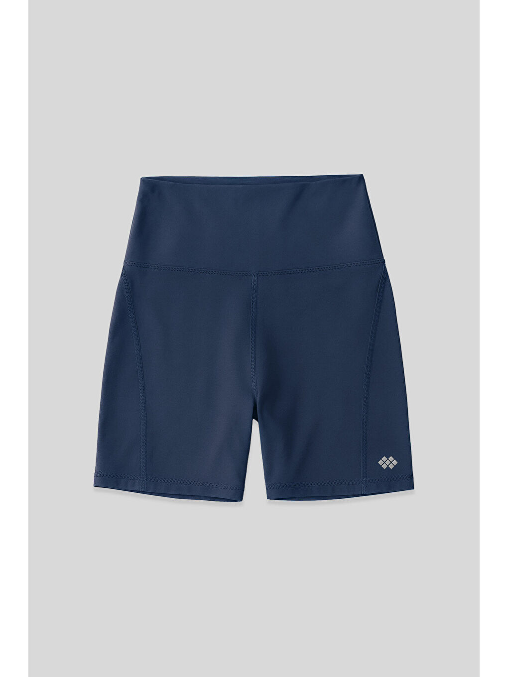 İndigo Kemer Detaylı Yüksek Bel Slim Fit Kısa Biker Kadın Tayt - 91017-1