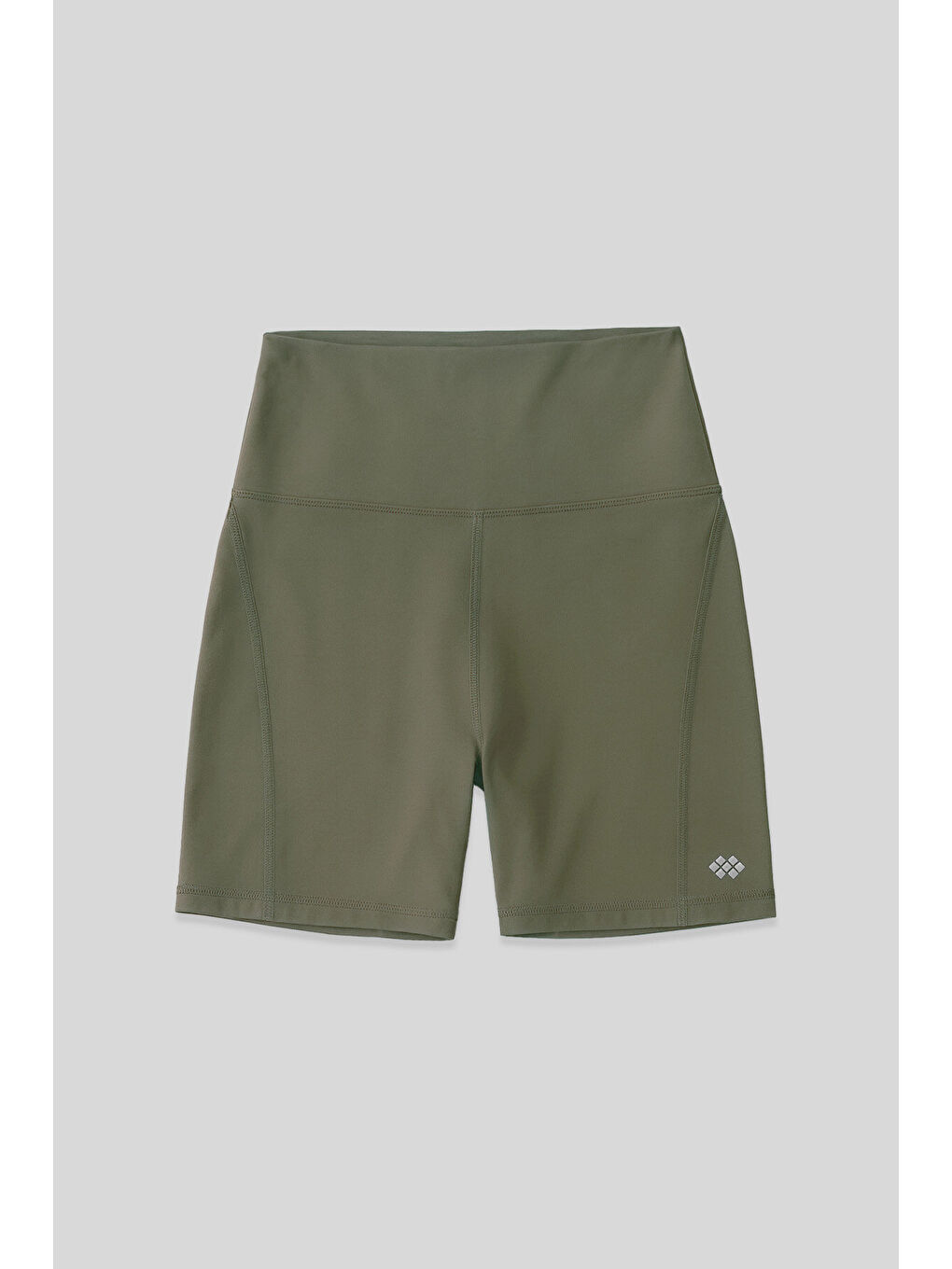 Haki Kemer Detaylı Yüksek Bel Slim Fit Kısa Biker Kadın Tayt - 91017