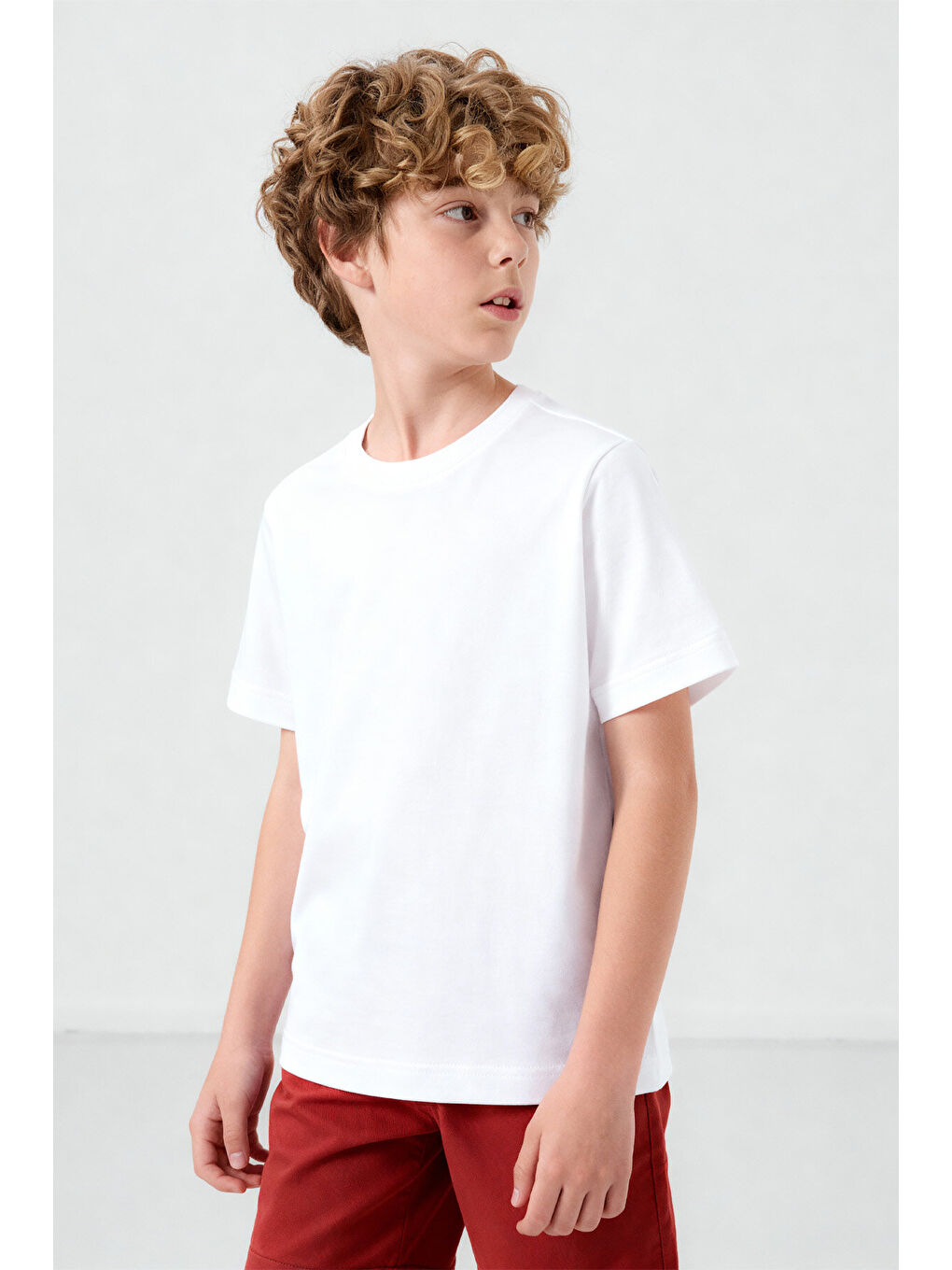 Standart Fit Basic O Yaka 3lü Paket Siyah-Beyaz-Bej Unisex Çocuk T-Shirt - 11328-1