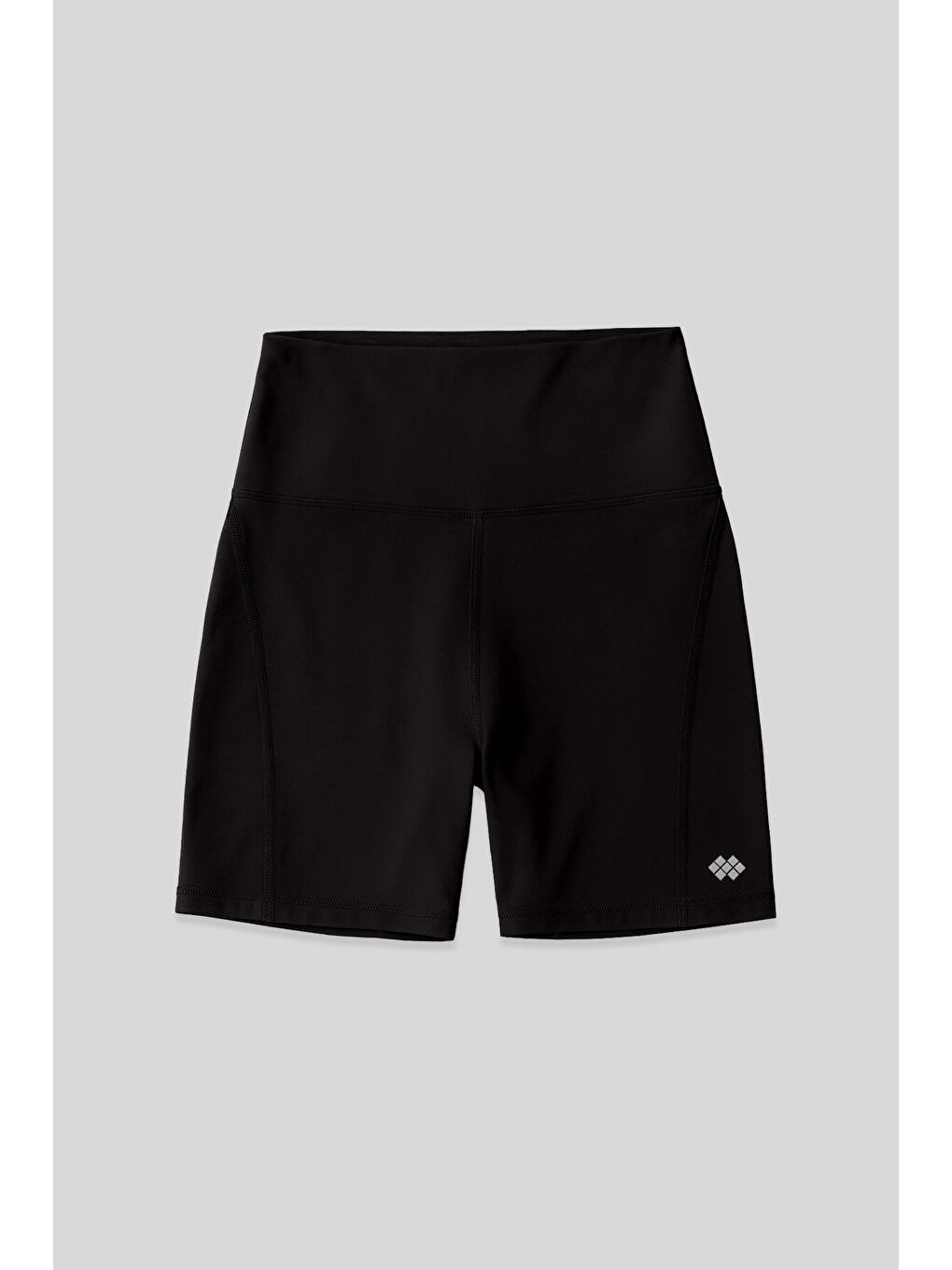 Siyah Kemer Detaylı Yüksek Bel Slim Fit Kısa Biker Kadın Tayt - 91017