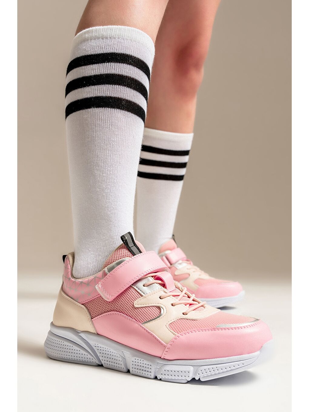 Pembe Unisex Çocuk Pudra Günlük Spor Ayakkabı