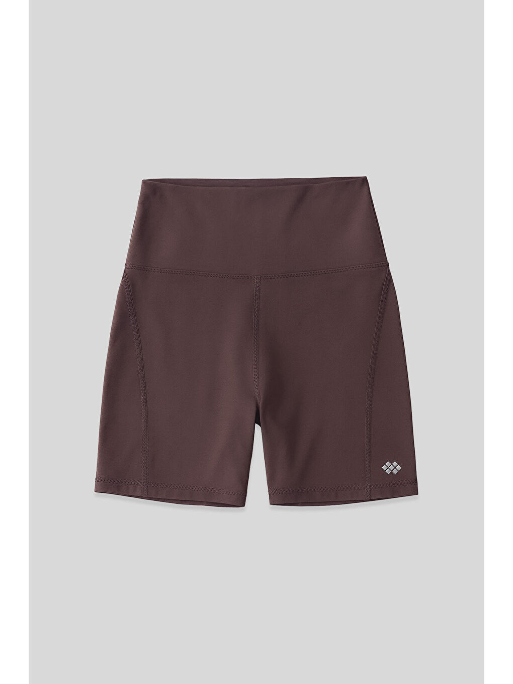 Kahverengi Kemer Detaylı Yüksek Bel Slim Fit Kısa Biker Kadın Tayt - 91017