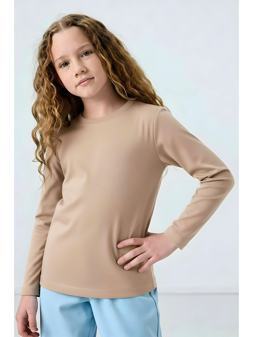 Standart Fit Basic O Yaka 3lü Paket Lacivert-Bej-Koyu Mavi Unisex Çocuk T-Shirt - 11329-2