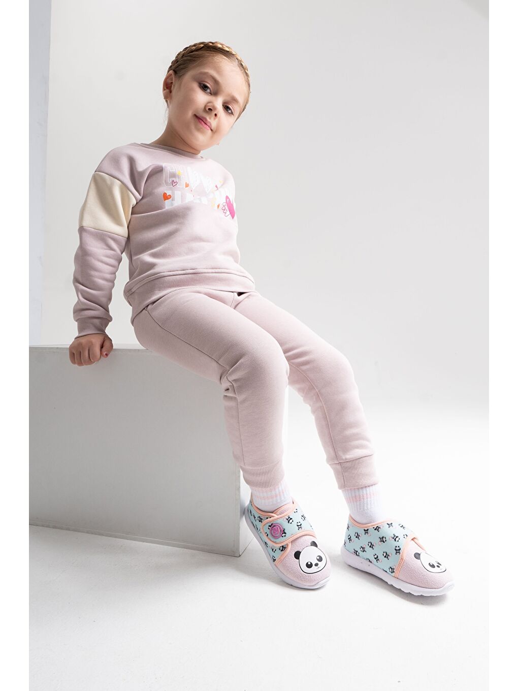 Mavi Unisex Çocuk Panda Anatomik Çocuk Panduf