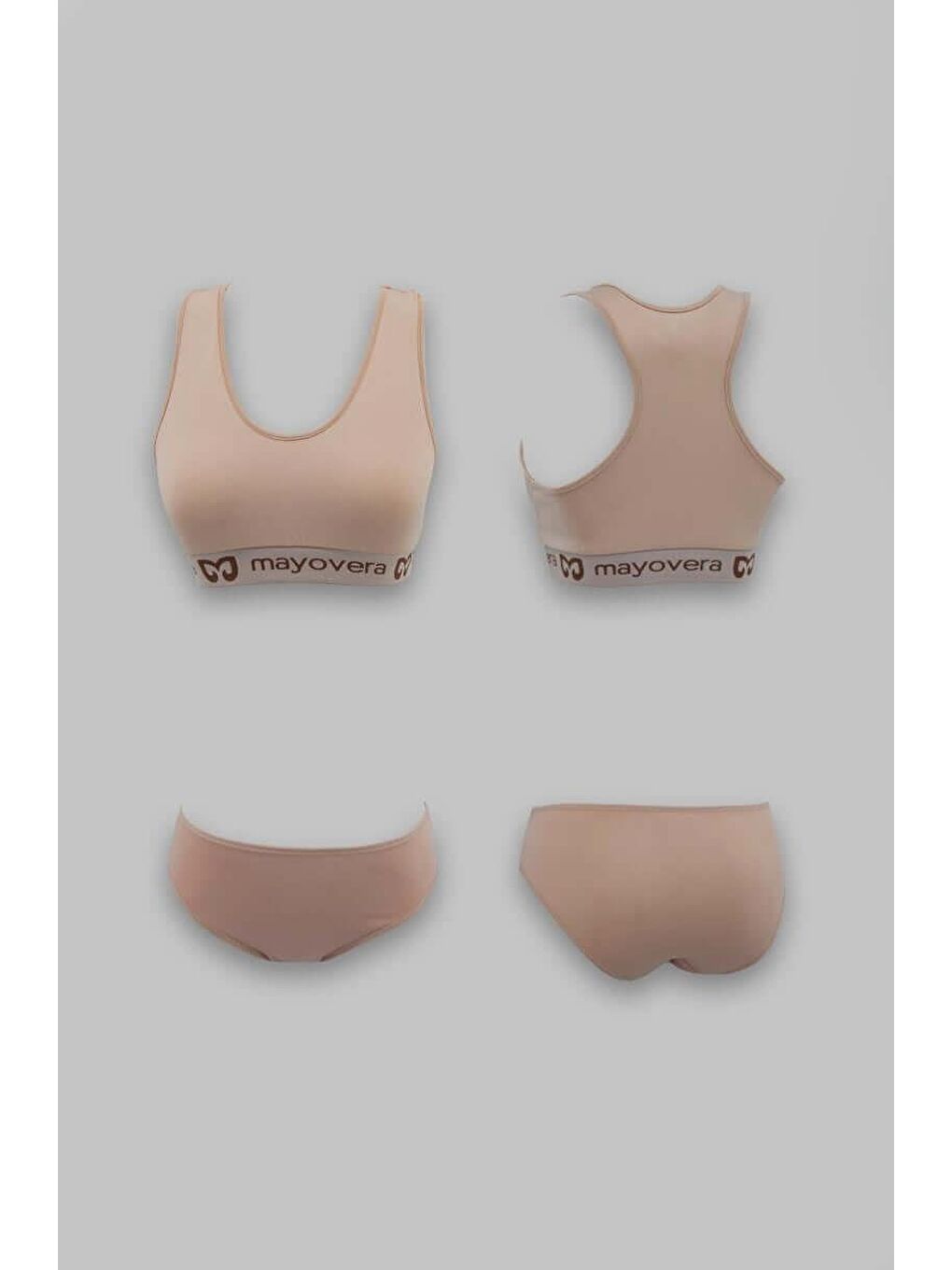 Mayovera Tasarım Mayo Karişik Çizgili Spor Tasarım Tesettür Mayo - Pembe - 6