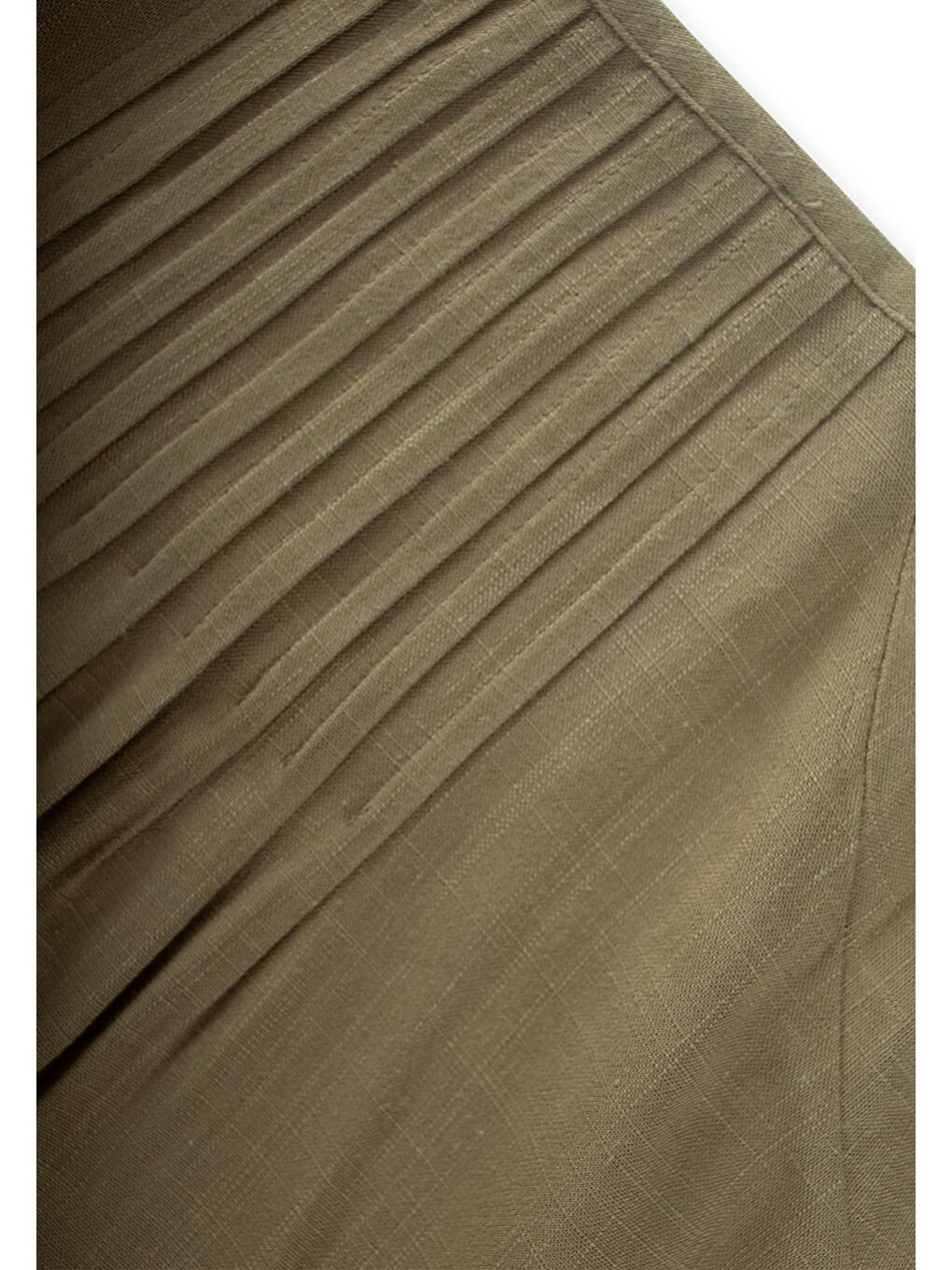 Haki Kız Çocuk Keten Elbise-2