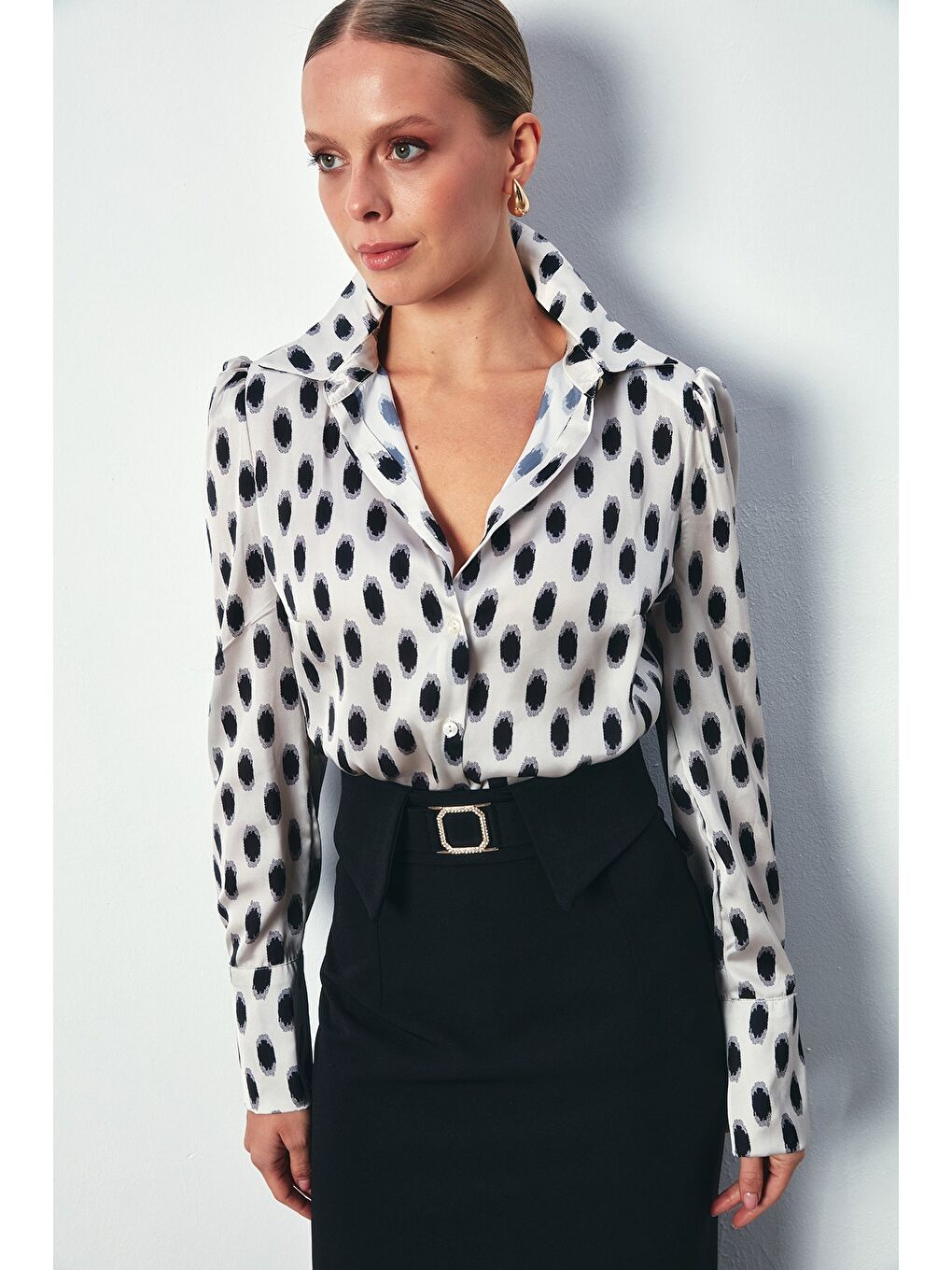 Vatkalı Gömlek - Bej-3