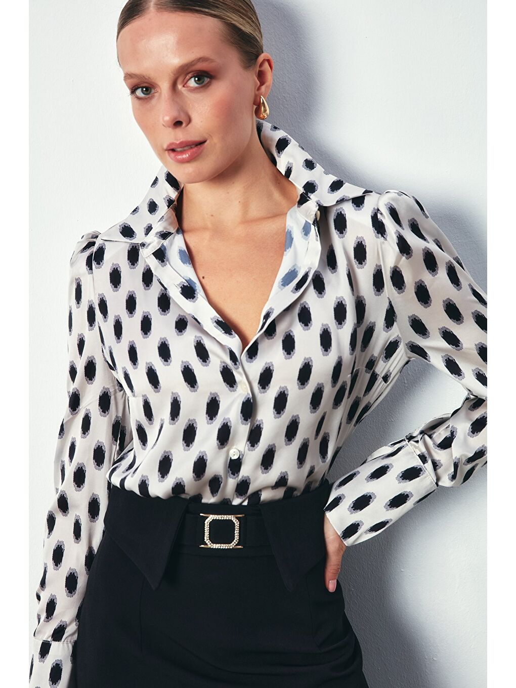 Vatkalı Gömlek - Bej-4