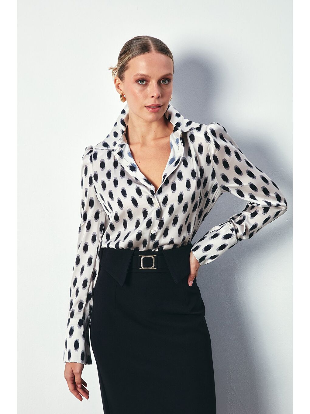 Vatkalı Gömlek - Bej-5