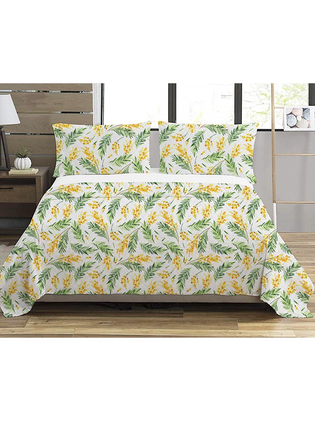 Karışık Çiçek Desenli Bebek Ve Çocuk Baskılı Tek Kişilik Pike Takımı 160x220 Beyaz