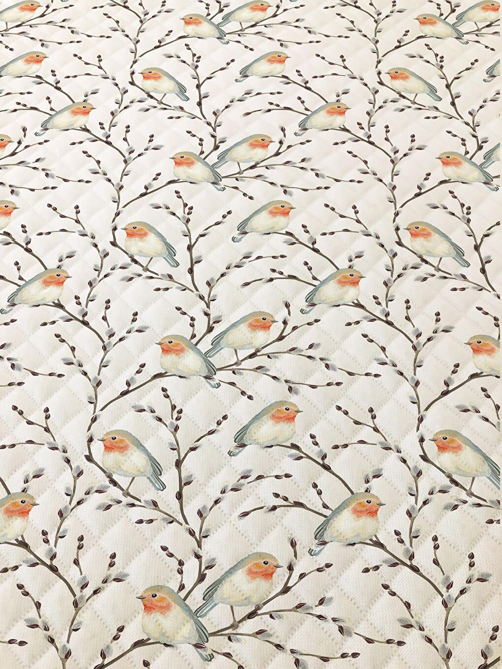 Karışık Kuş Desenli Bebek Ve Çocuk Baskılı Tek Kişilik Pike Takımı 160x220 Beyaz-1