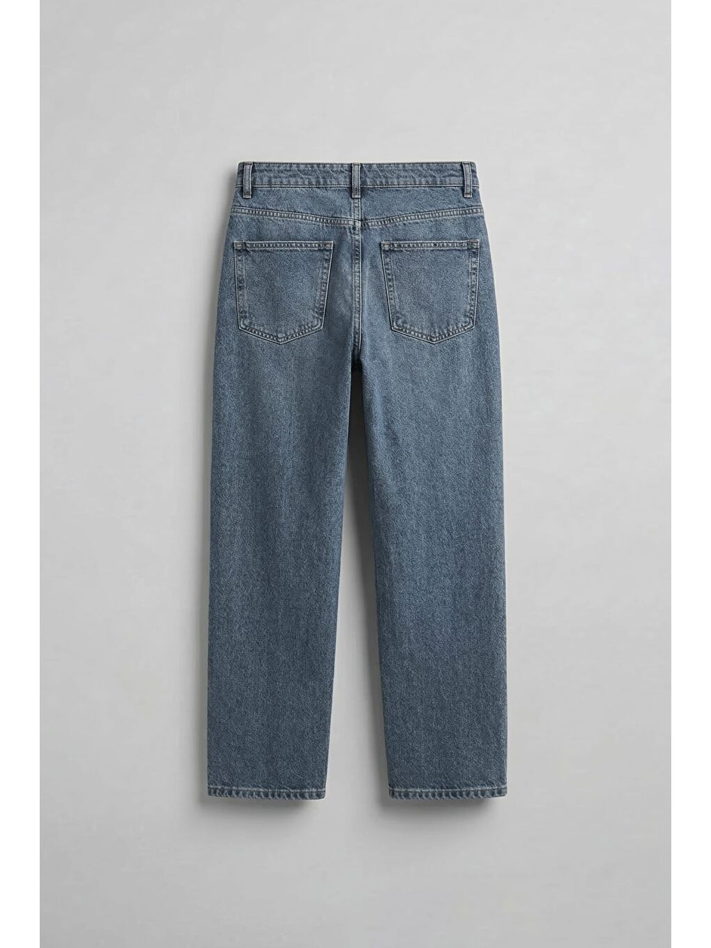 Erkek Baggy Fit Ön Dikiş Detaylı Jean Mavi-1