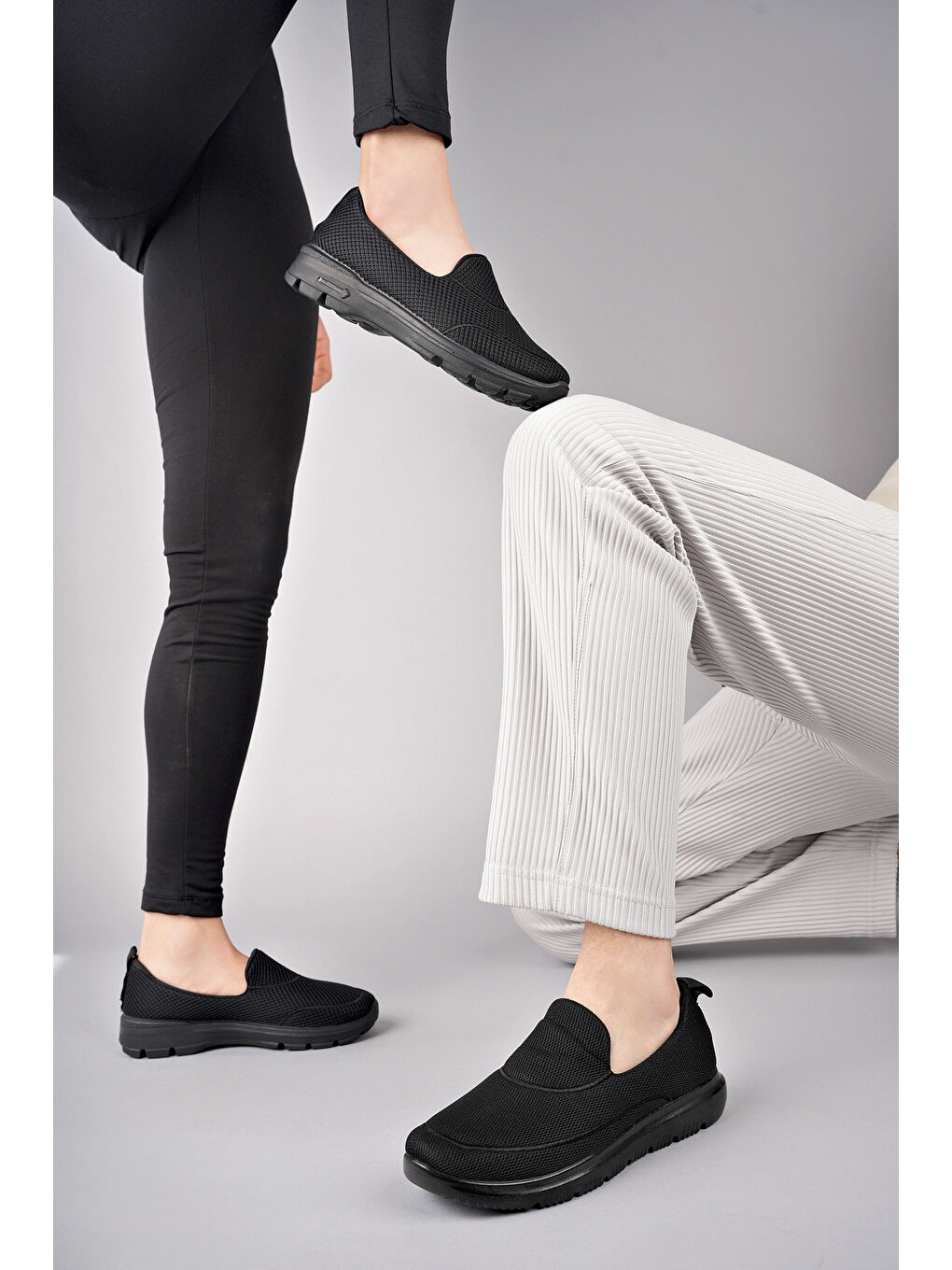 Siyah ZAC Erkek Bağcıksız Nefes Alabilen Hafif Yürüyüş Sneaker Spor Ayakkabı-7