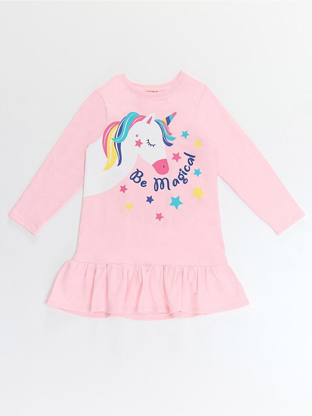 Denokids Pembe Unicorn Magic Kız Çocuk Pembe Elbise - 2