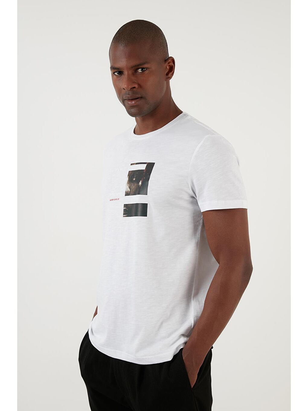 Buratti Beyaz Baskılı Regular Fit Bisiklet Yaka % 100 Pamuk T Shirt 5902358 - 1