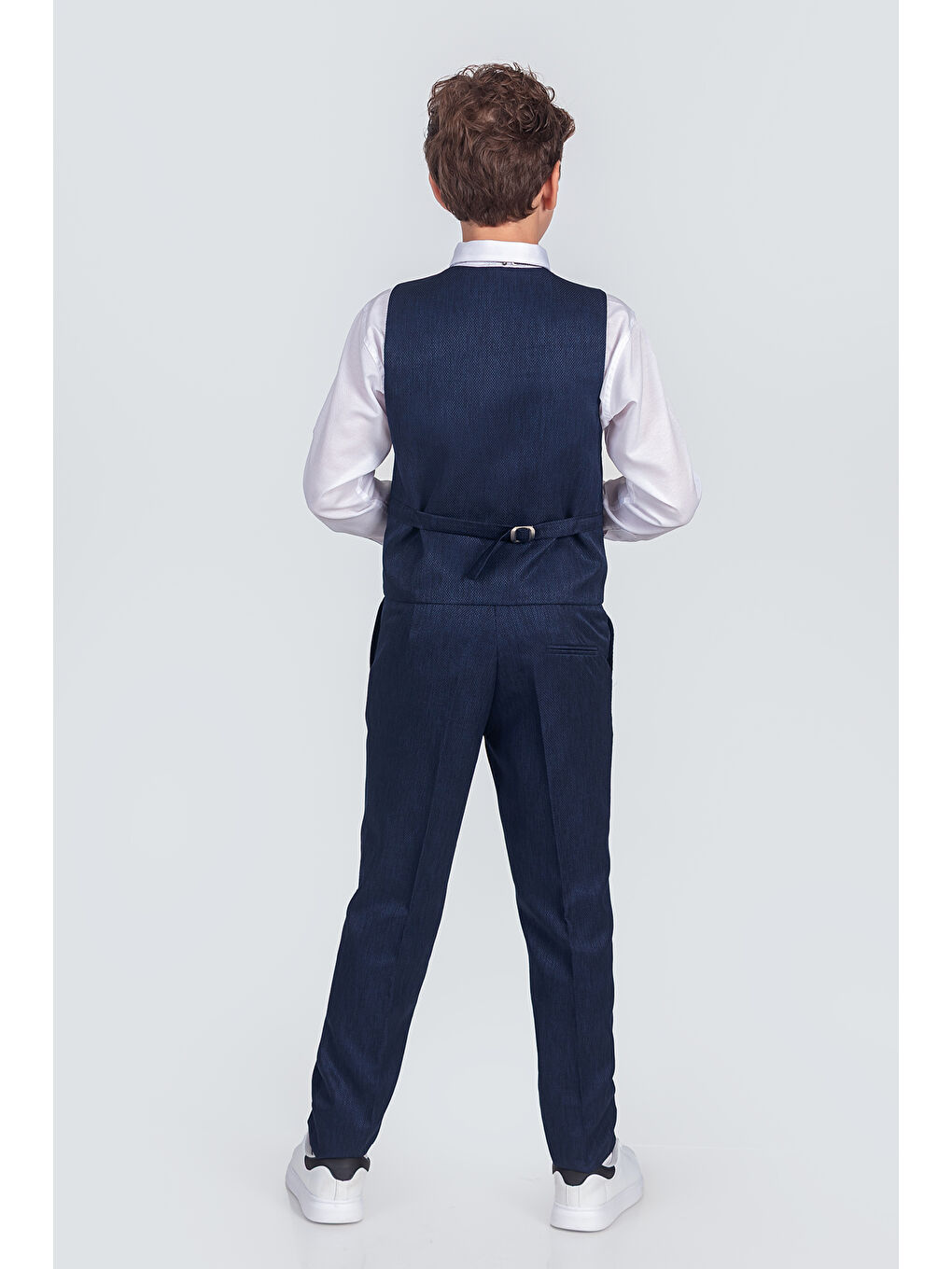 Lacivert Erkek Çocuk Takım Elbise Papyonlu Yelekli Takım Elbise TE.9999-3
