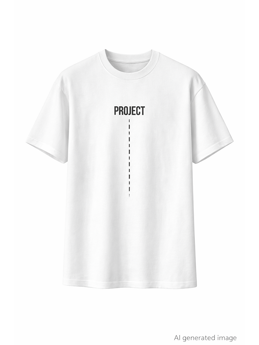 Unisex Bisiklet Yaka Baskılı Oversize T-Shirt - Beyaz