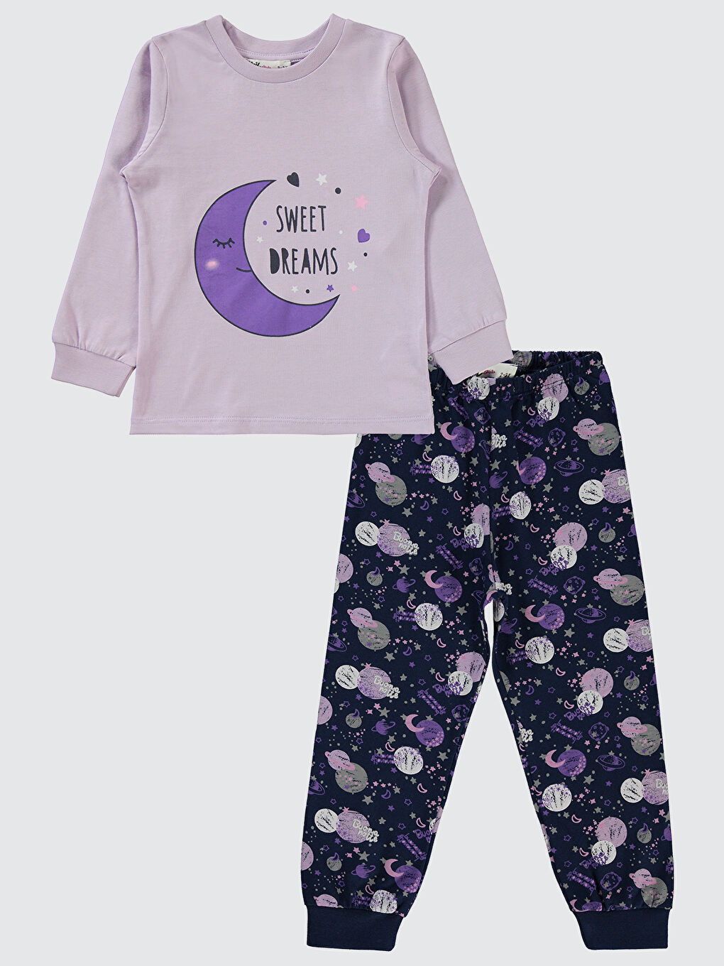 Mor Girls Kız Çocuk Pijama Takımı 2-5 Yaş Nazik Lavanta