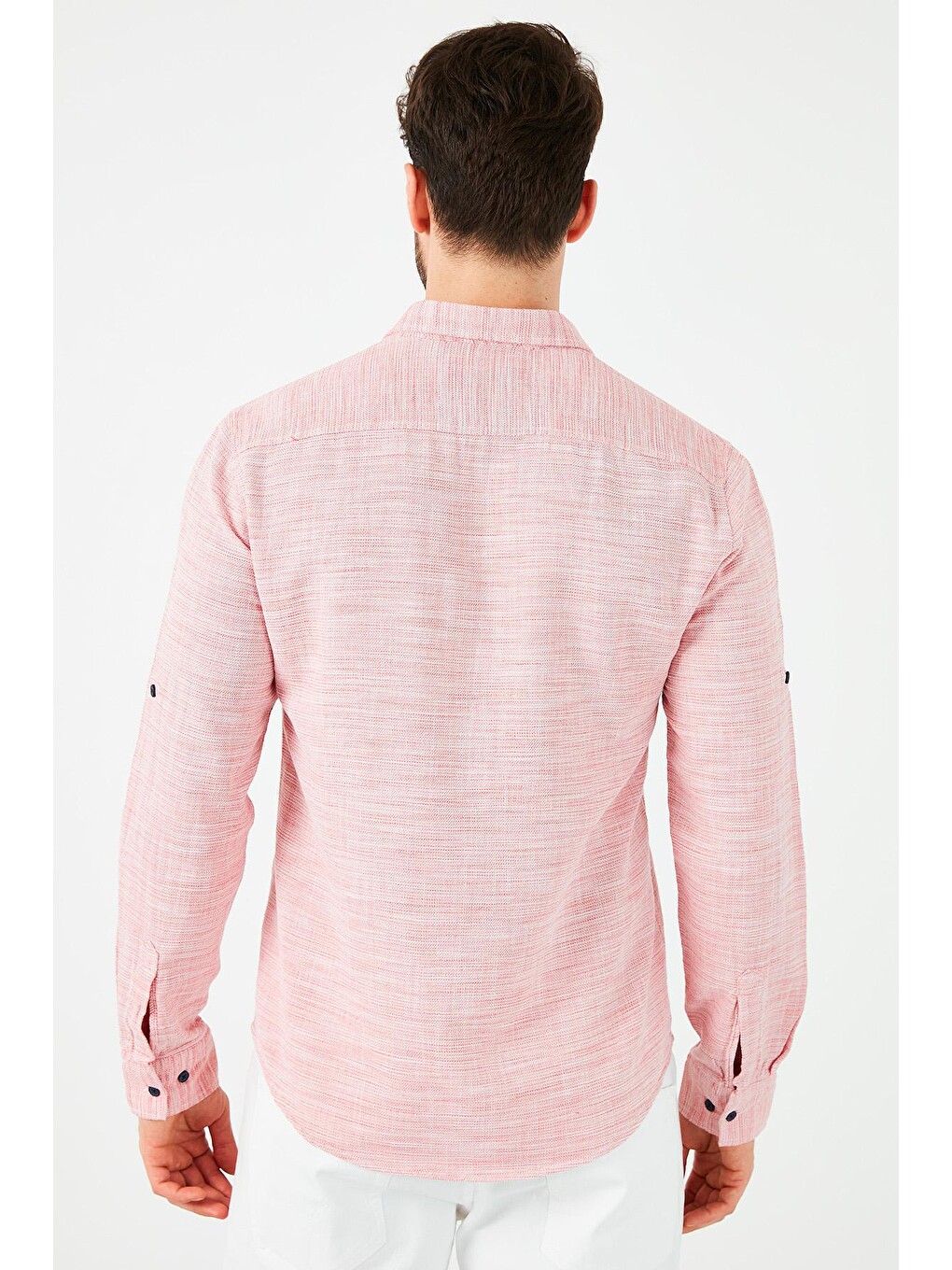 Kırmızı % 100 Pamuklu Slim Fit Uzun Kollu Gömlek Cf21s111498-4