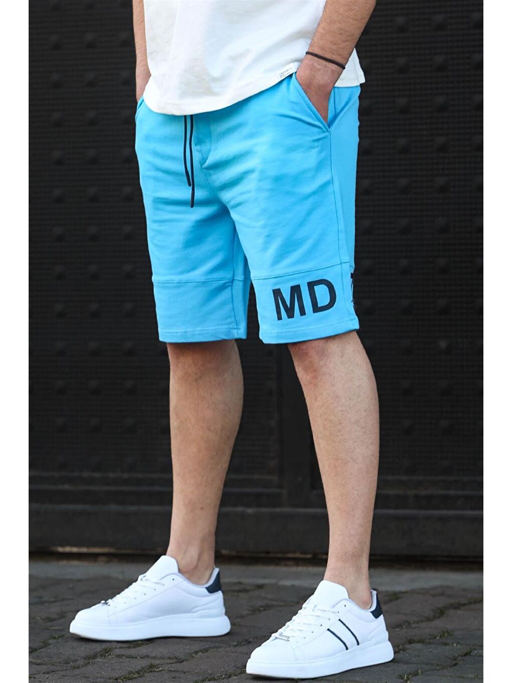 Mavi Baskılı Erkek Bermuda Şort 5493