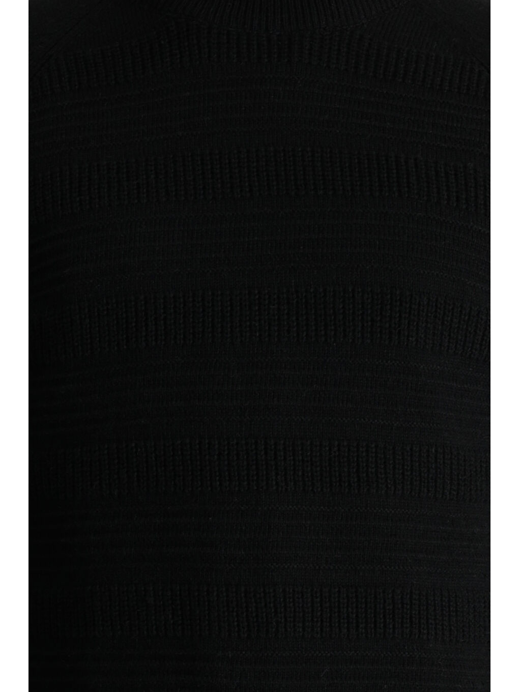 Siyah Bato Yaka Slim Fit Dar Kesim Desenli Yünlü Triko Kazak-5