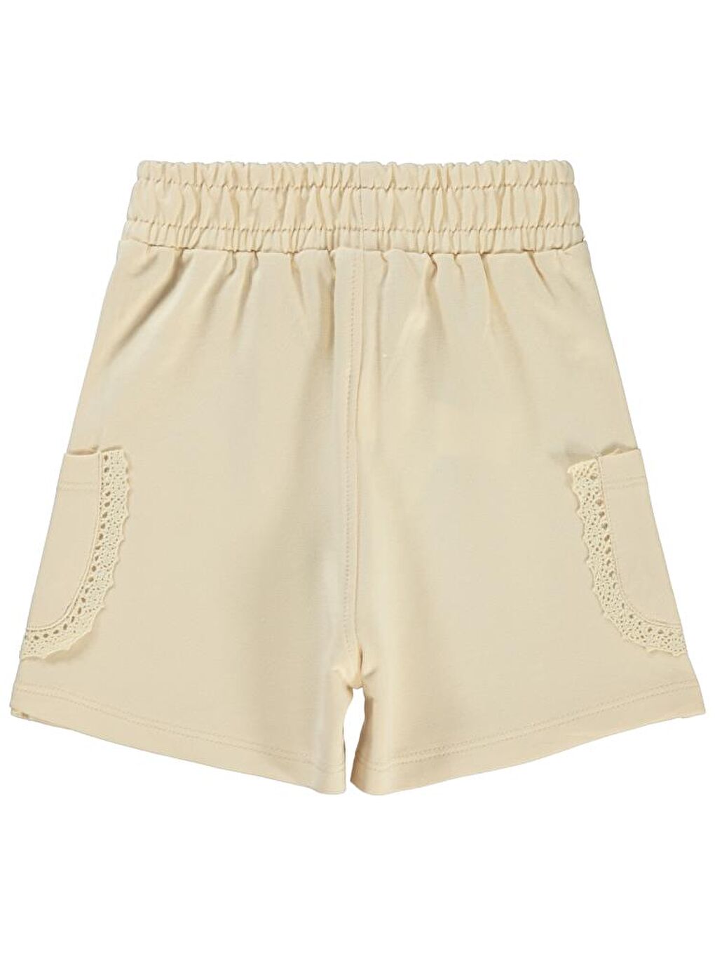Bej Girls Güpür Detaylı 6-9 Yaş Şort-1