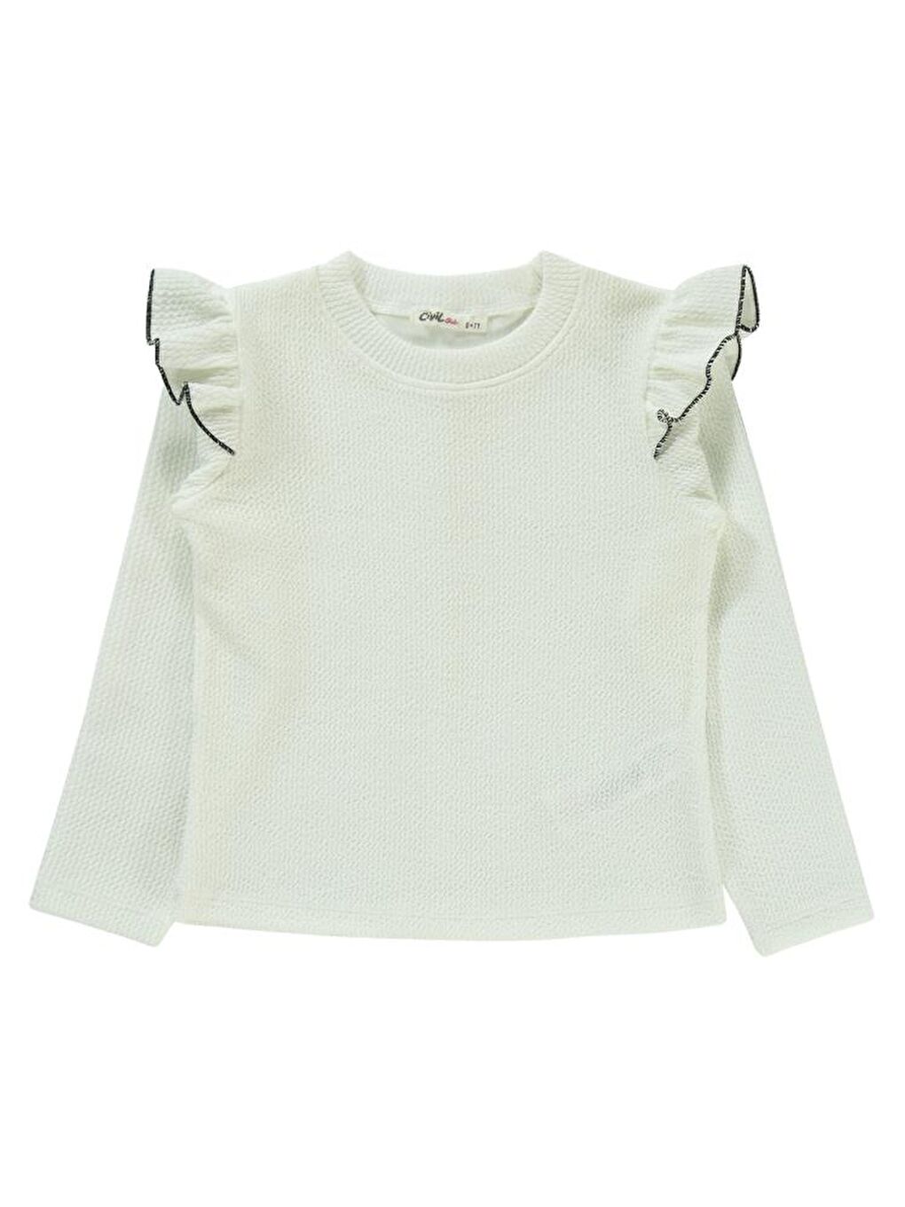 Siyah Girls Kolu Fırfırlı 6-9 Yaş Takım-1