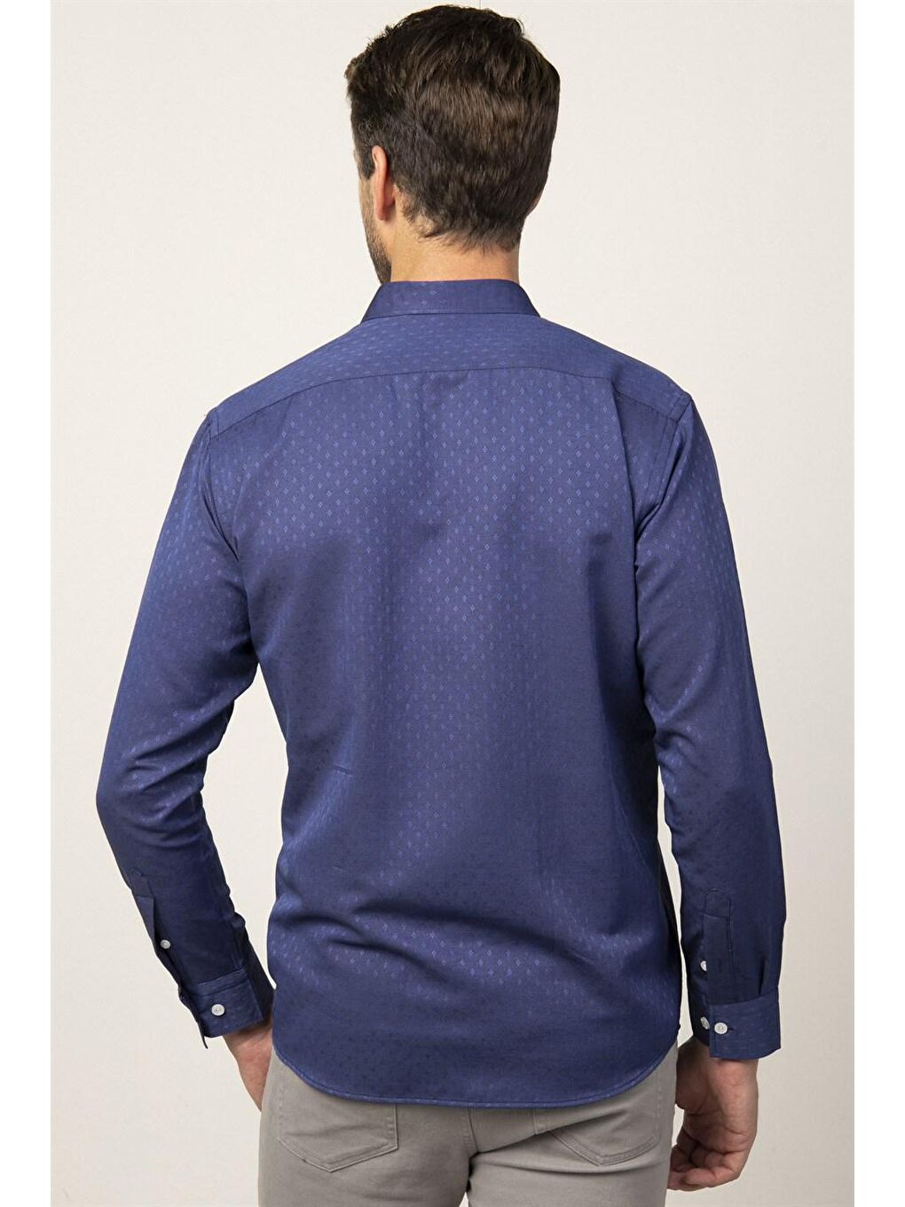 Mavi Erkek Regular Fit Klasik Kesim Düğmeli Yaka Pamuklu Kolay Ütü Armürlü Gömlek-3