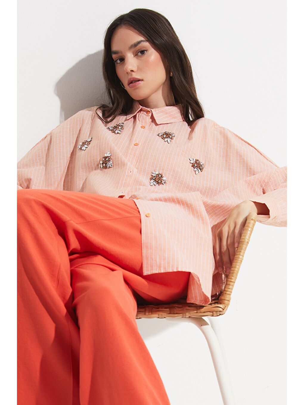 Kırmızı Exclusive Bol Kesim Pantolon-2