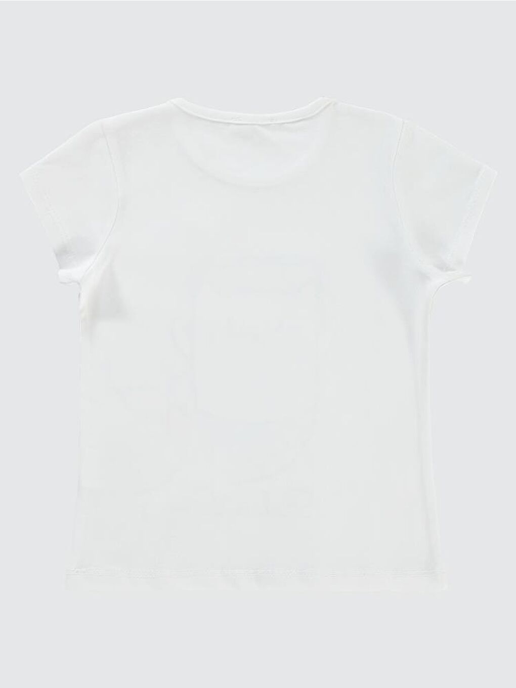 Beyaz Girls Kedi Baskılı 2-5 Yaş Tişört