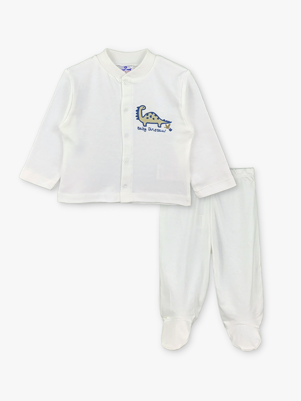 Ekru Bisiklet Yaka Uzun Kollu Erkek Bebek Takım
