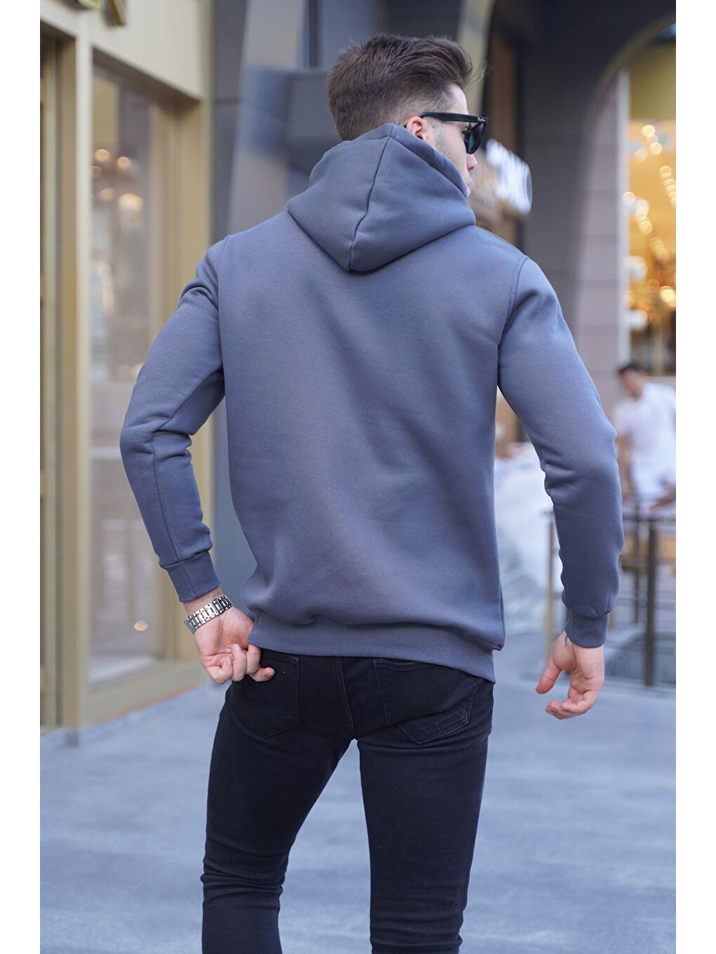 Madmext Füme Baskılı Kapüşonlu Sweatshirt 6006 - 1