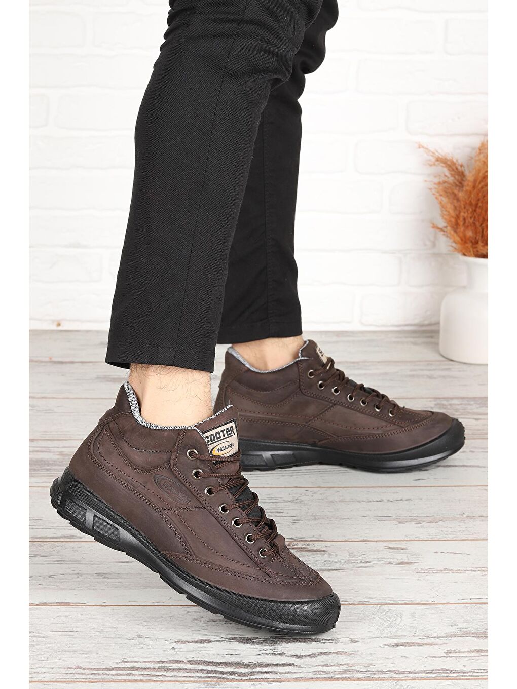 Kahverengi M1542 Su Geçirmez Deri Erkek Bot